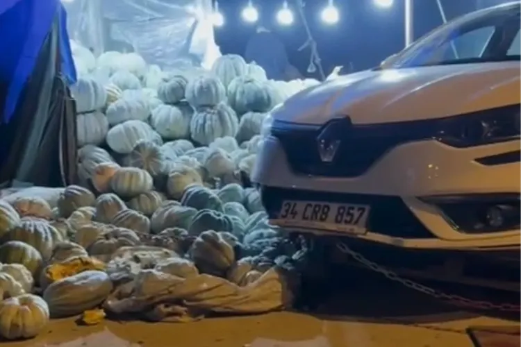 Düzce’de kaza! Kabak tezgahı yerle bir oldu… Gitti kabaklar!